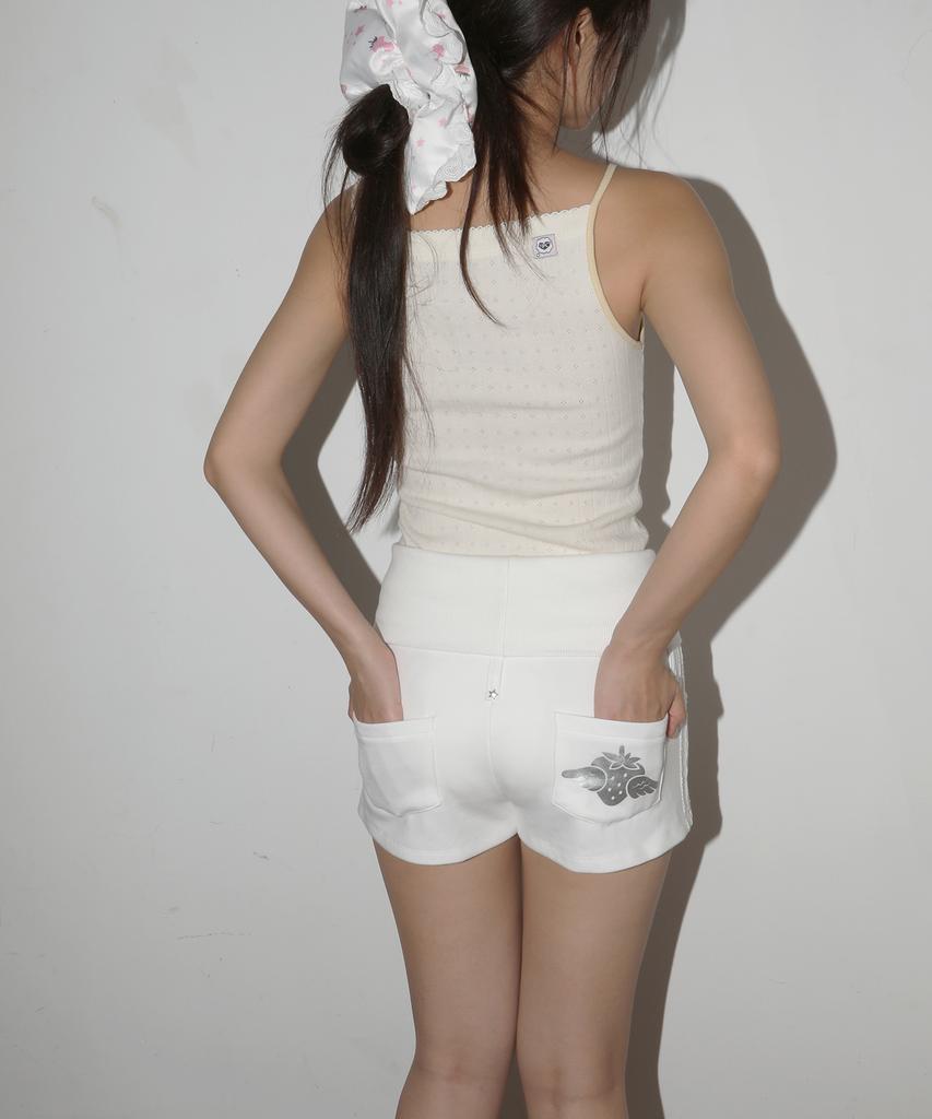 NOFFICIALNOFFICE Very Angel Folded Waistband Shorts Off White