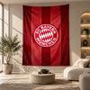 Dekorativt vægtæppe, Vægkunst med print af Bayern München, Let vægophæng til baggrund i soveværelset