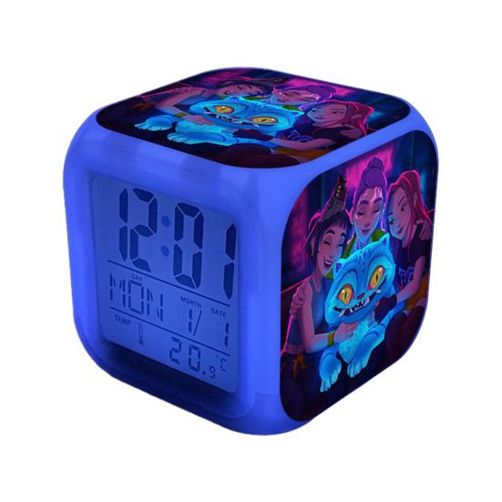 Small Digital Alarm Clock with LED Display for Bedrooms Bedside Battery Operated Electric Clock with Large Number Display Anime Therm Desk Decor for