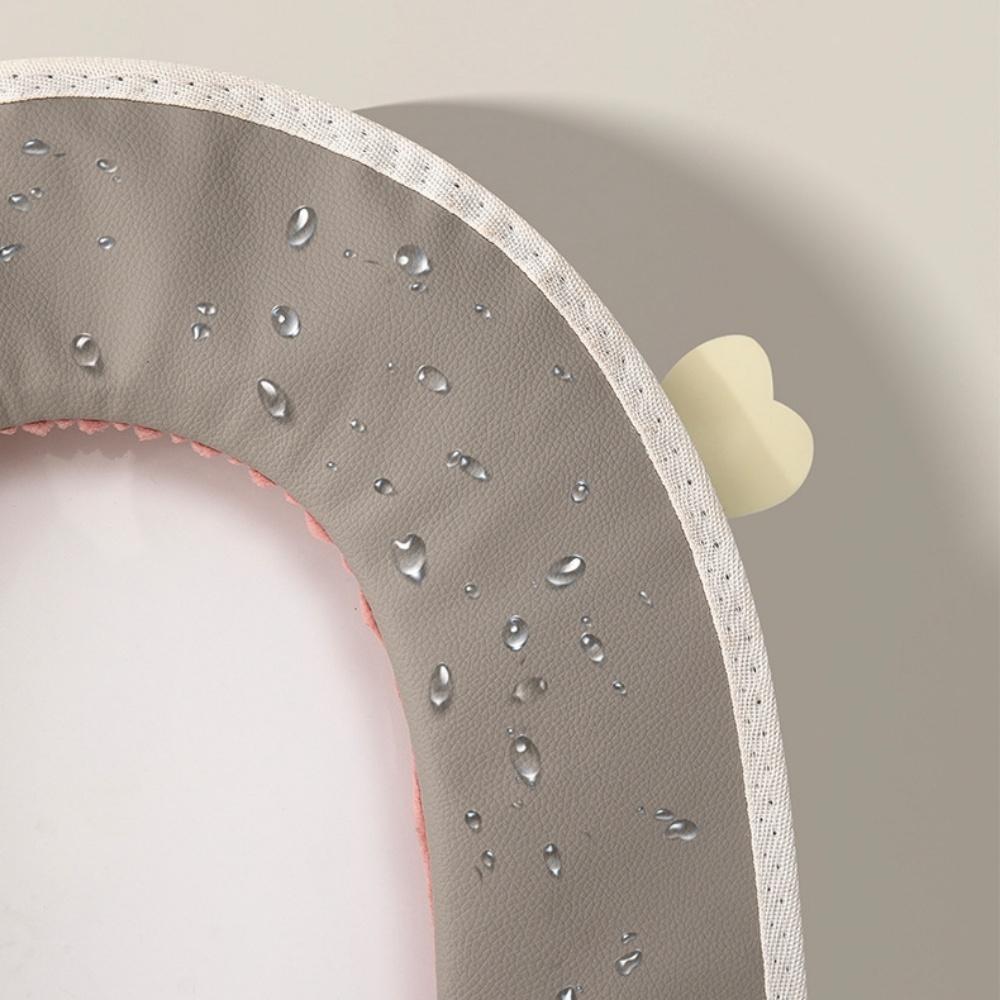 Winter Zipper Plush Toilet Seat Cover Washable Toilet Seat Cushion Cover with Handle Cartoon Print Wc Mat Bathroom Accessories