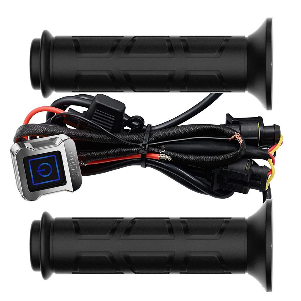 Universal Motorcycle 7/8" 22mm Hand Heated Grips DC 12V 5/3-Gear Electric Heated Grips ATV Warmers Handlebar Hand Hot Molded