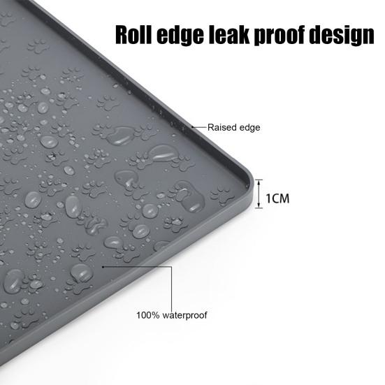 Cat Food Mat Silicone Pet Feeding Bowl Mat Non-Skid Waterproof Pet Placemat for Cats Dogs Food Dish Water Bowl