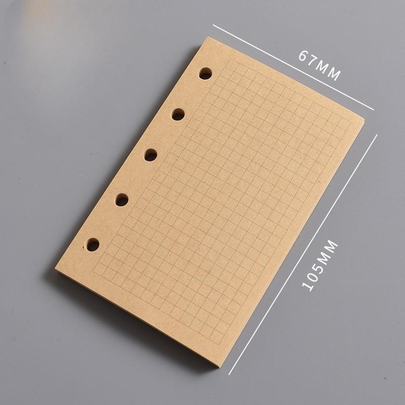 Die Innenseite des M5 Notizbuchs Die leere vertikale Linie des A8 Loseblatt-Kernquadrats und der Wochenplan Eine Seite pro Tag zum Eintragen