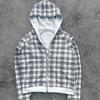 BeatStreet Europese en Amerikaanse Mode Casual Veelzijdig Geruit Klassiek Dubbelzijdig Gelaagd Ontwerp Elegante Hoodie Y2k