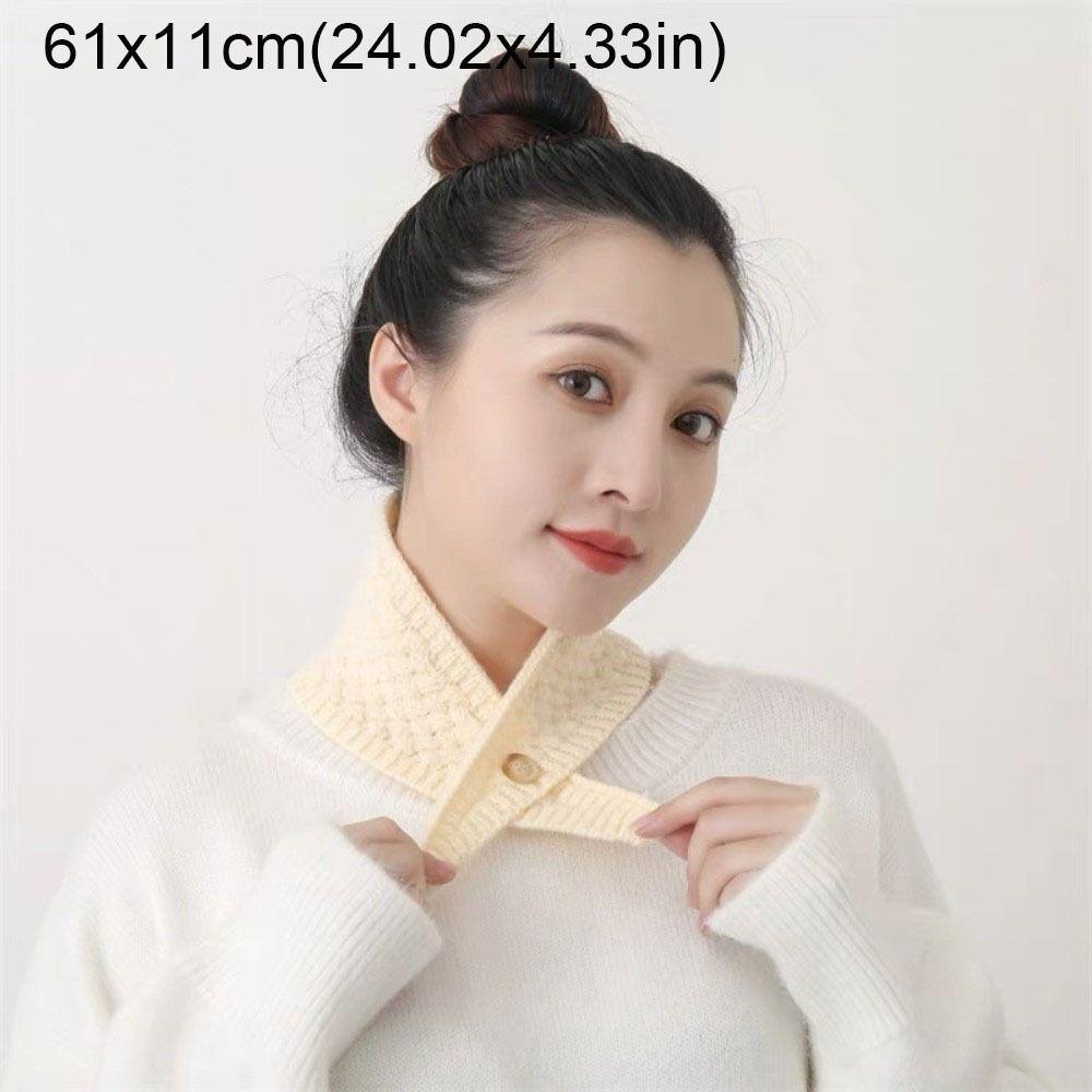 Solid Color Cross Neck Warmer Thickened Windproof Wool Knitted Scarf Minimalist Cold Protection Women Winter Neckerchief