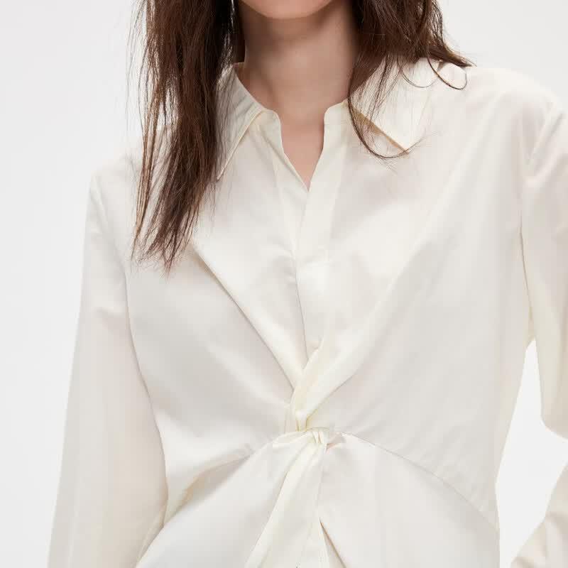 ONLY Women's Twist Design Solid Shirt Top