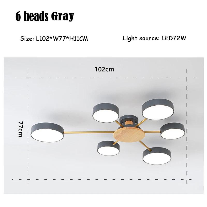 Nordic Simple LivingRoom Affordable Luxury Chandelier Macaron Creative Art Hall  Restaurant Wood  Ceiling Lighting  LED