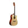41-Zoll-Lindenholz-Cutaway-Gitarre, glattes Griffbrett, inklusive Tasche + Riemen + Saite + Plektrum + Sechs-Loch-Stimmung