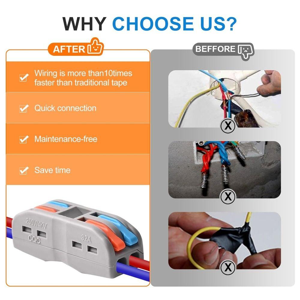 Mini Wire Connector 2 Circuit Inline Terminal Blocks New Fast Connector