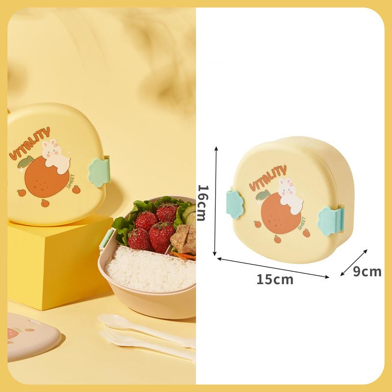 Strawberry Lunch Box Creative Children 3 Compartments Fruits Food Container Lunch Box Office Worker Picnic Packing Lunch Box