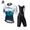 XINTOWN Tree Short Sleeve Cycling Jersey Bib Set Mens Bike Wear