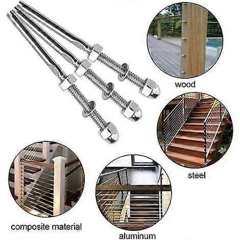 10 Pcs Threaded Cable Tensioners Stainless Steel Cable Splitter Guardrail