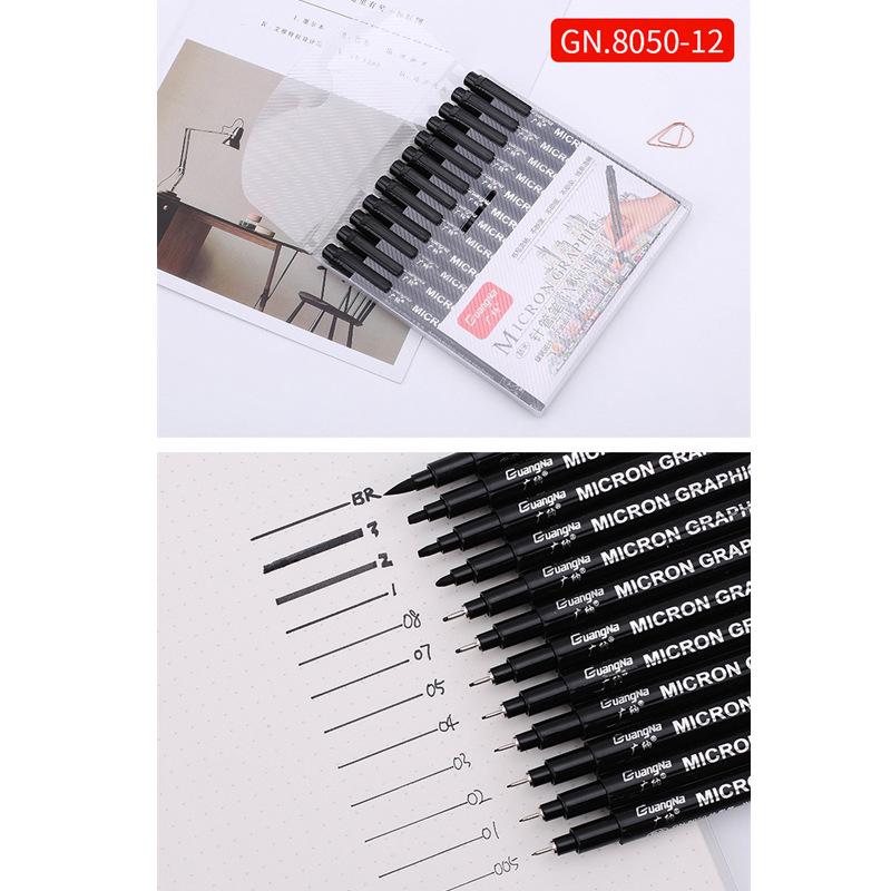 Guangna 8050 Needle Point Archival Ink Pen Set for Sketching and Outlining