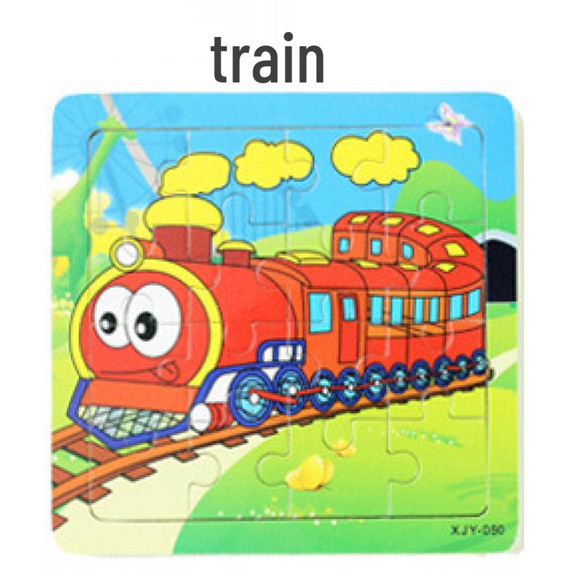 16-Piece Wooden 3D Puzzle Educational Toy for Infants & Toddlers Aged 6 Months to 3 Years, Boys & Girls