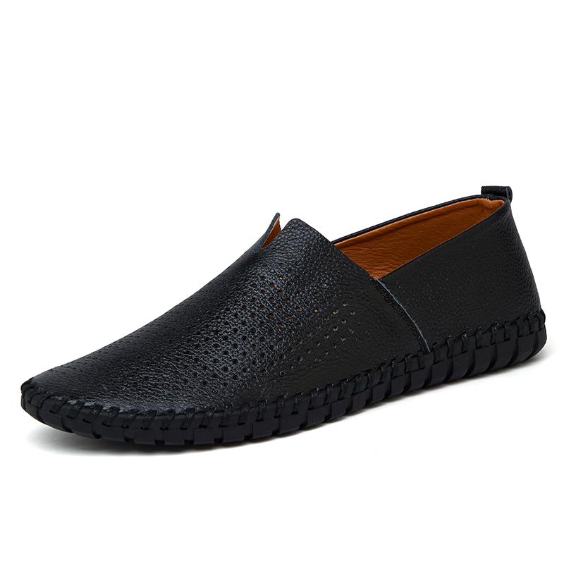 Fashion Genuine Leather Men's Loafers Handmade Casual Shoes Leisure Walk Man Driving Flats Slip-on Shoes Comfy Moccasins Plus Size 38-50