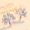 Wishing Tree Earrings for Women, Fashionable and Personalized Simple Branches with Diamonds and Exquisite Earrings