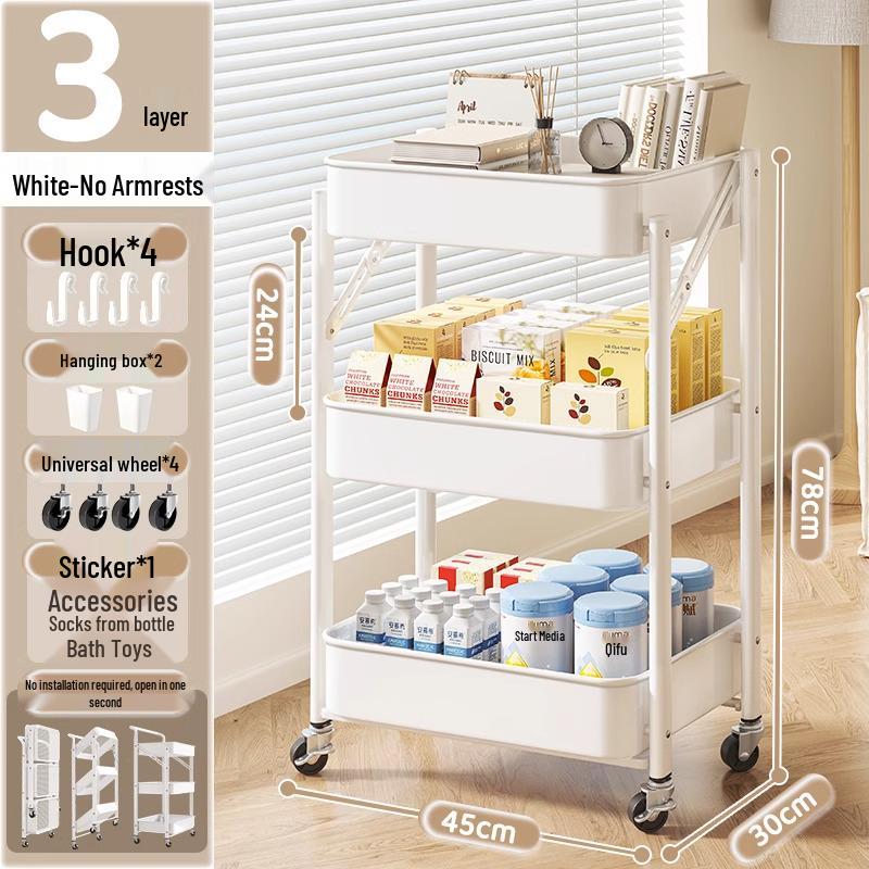 Kompaktes mehrschichtiges Lagerregal für Küche, Bad, Schlafzimmer, Bücher, Spielzeug und Snacks