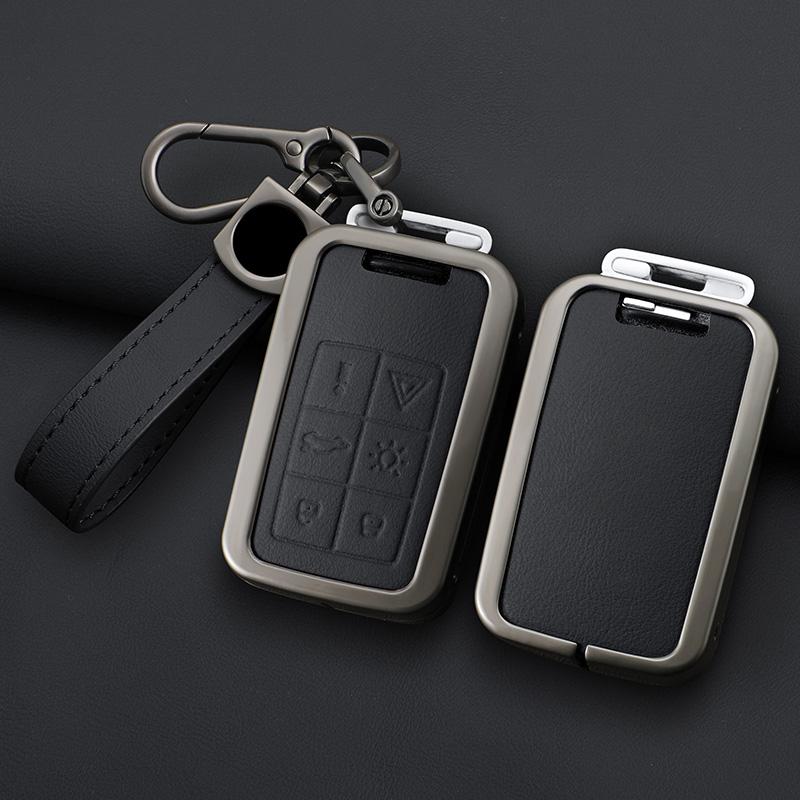 Skórzany Etui na Kluczyk Samochodowy ze Stopu Cynku 5/6 Przycisków Do Volvo Xc60 V60 S60 S80 Xc70 V40 Etui na Kluczyk Etui na Brelok do Kluczy Samochodowych