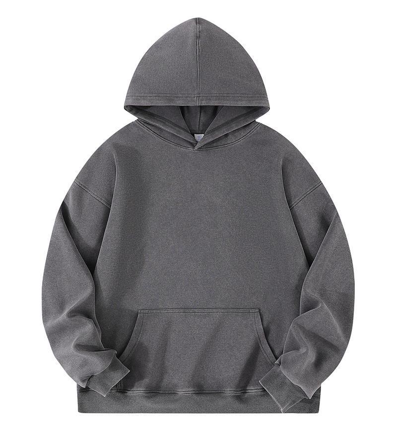Trendy Retro Washed Distressed Drop Shoulder Hoodie Jacket