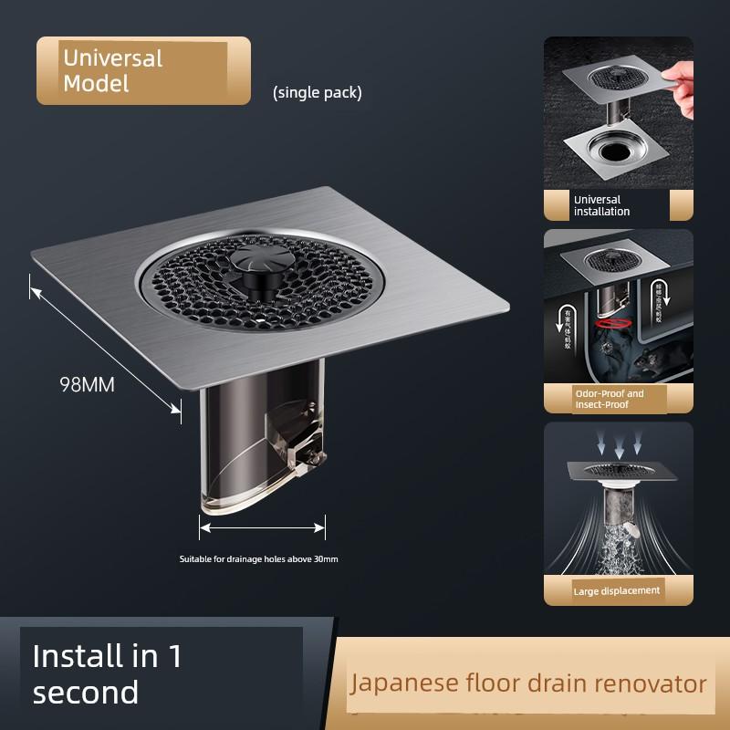 New Model Anti-Odor Drain Device for Bathroom, Universal Inner Core Anti-Backflow Valve, Anti-Odor Gadget for Drain Pipes, Sealing Cover