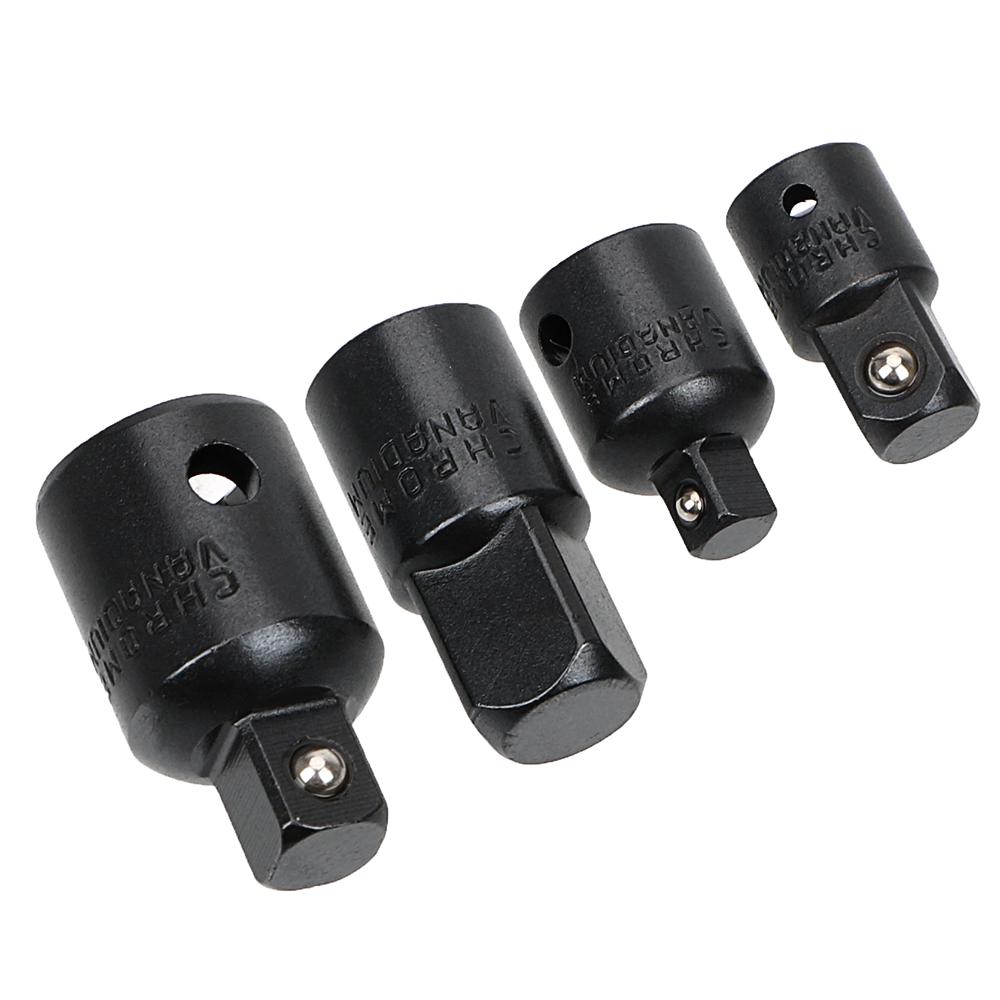 4pcs 1/4 3/8 1/2 Wrench Adapter Ratchet Wrench Socket Spanner Set Converter Reducer Sleeve CR-V Chrome Vanadium Steel