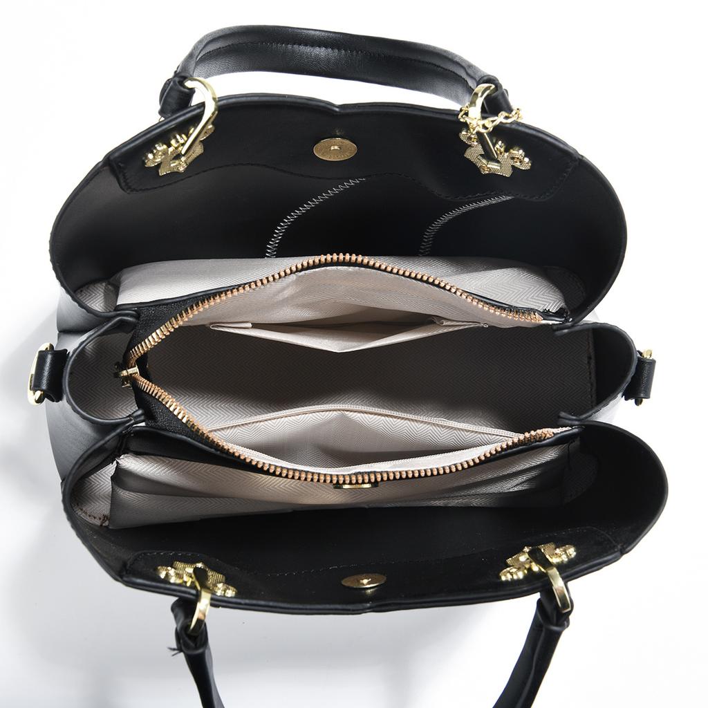 Soft Skin Roomy Daily Handbag For Mature Ladies, Fashion Contrast Color Multiway Shoulder Crossbody Mommy Bag