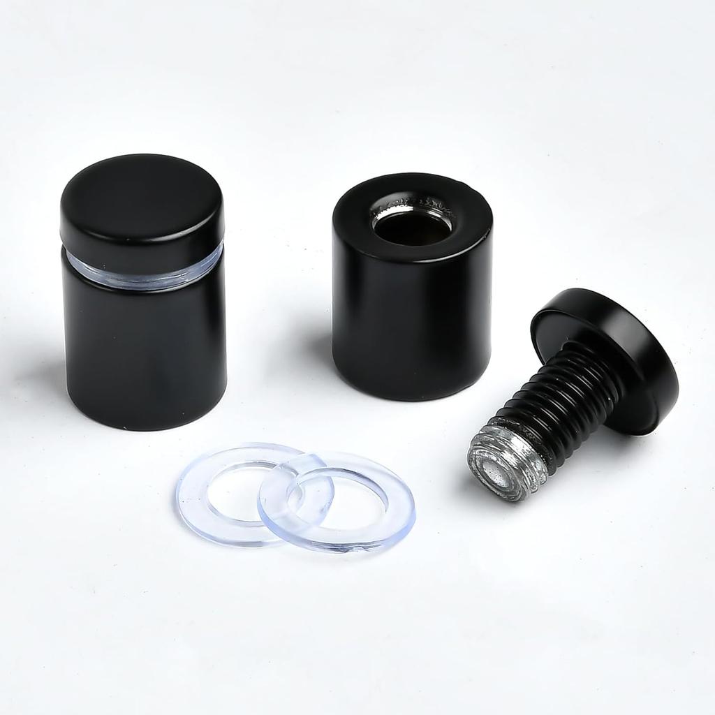 24 Pcs Sign Standoff Screws, 3/4 X 1 Inch Black Wall Mount Glass Standoff Stainless Steel Advertising Nail for Hanging Acrylic Picture Frame,