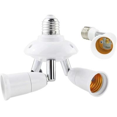 1 Stück Weißer Halter Sockel Verteiler Lampensockel E27 Verteiler 3 Köpfe Verstellbar E27 Zu E27 Sockel LED-Birnen Adapter Konverter Lampe