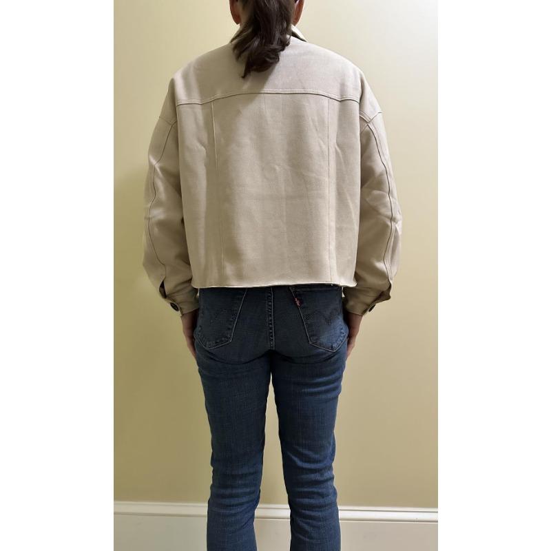 Spring Autumn Polo-neck Solid Color Casual Fashion Cardigan Coat Women Single Breasted All-match Jacket Top