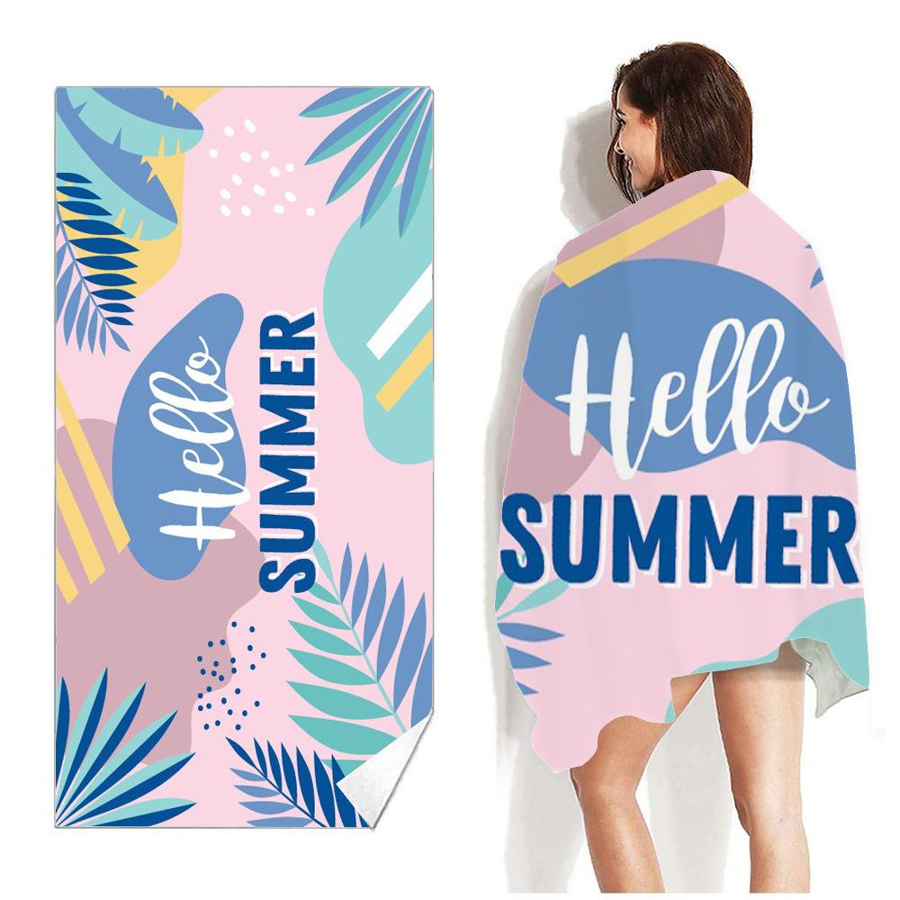 Geometric Flamingo Tropical Leaf Beach Towel Oversized Microfiber Quick Dry Sand Free Pool Swim Bath Towel