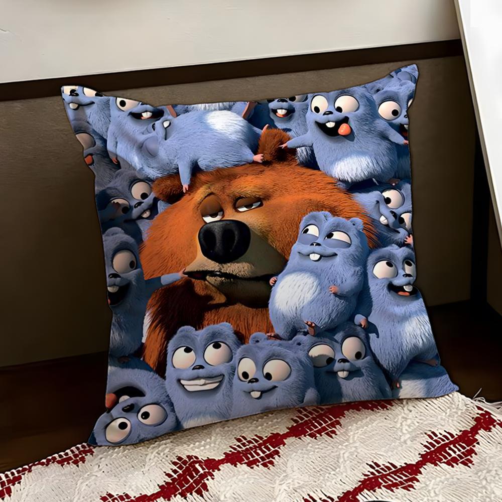 GGrizzly And LLemmings Cushion Cover Reversible Soft Durable Pillow Cover Home Car MultiScene Use for Daily Comfort