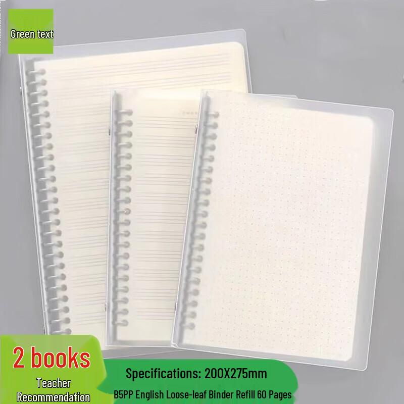 Зеленая английская тетрадь на кольцах Wen B5 (2-Pack)