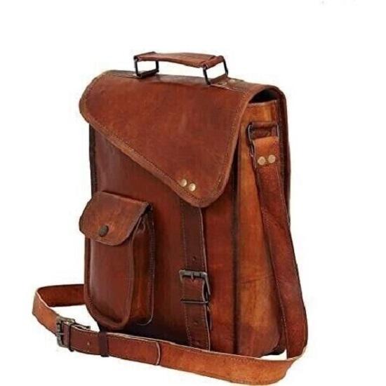 Neue Herren Vintage Braun Echtleder Messenger Laptop Satchel Umhängetasche