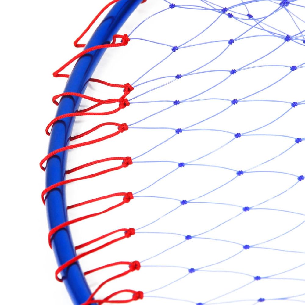 Folding Landing Net, 45cm/50cm, 3-tier mesh, Blue, Folds into Four (45cm)