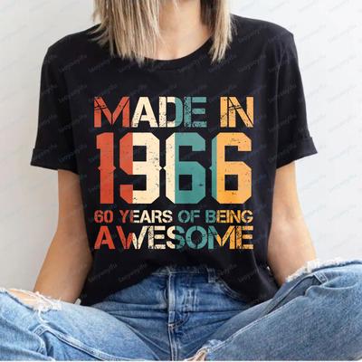 Hergestellt 1966 60 Jahre großartig sein Vintage 60. Geburtstag Geschenk T-Shirts Damen Lässiges T-Shirt Locker Streetwear T-Shirt Top Herrenbekleidung