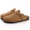 Fashion Kidmi Women's Genuine Suede Clogs Soft Footbed Leather Potato Shoes Comfort Slip On Clogs with Arch Support Fashion Home Slipper