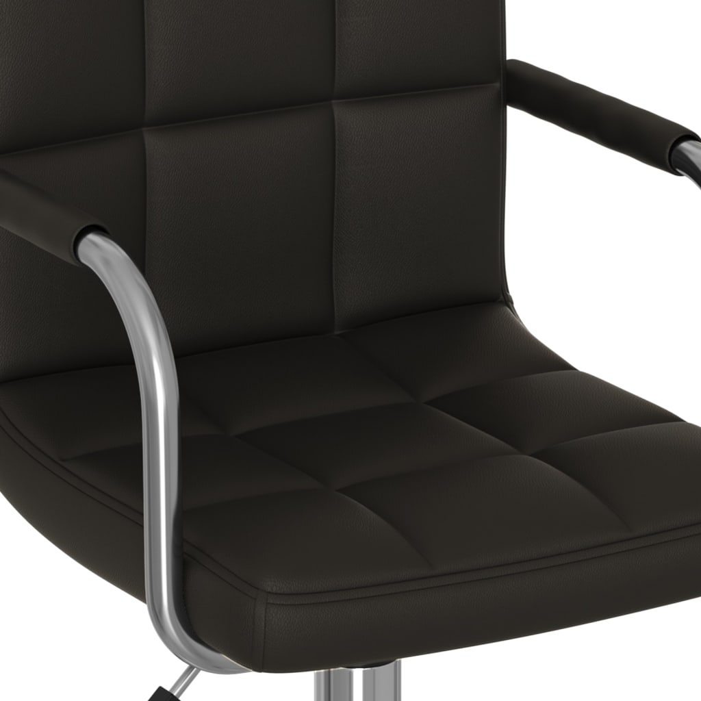 Vidaxl Swivel Office Chair, Black, Upholstered with Faux Leather