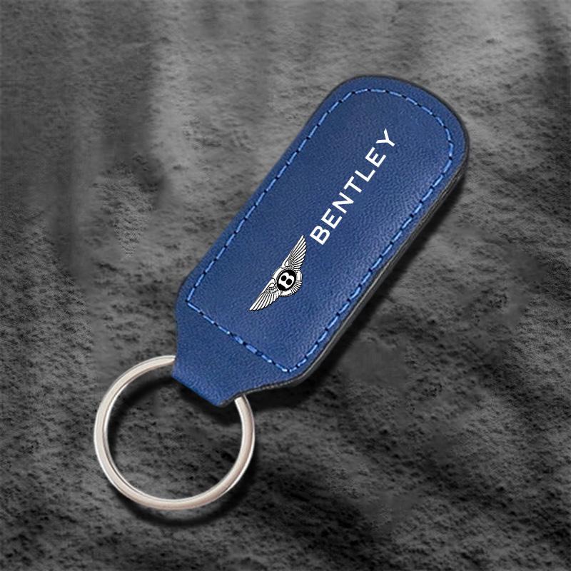Skórzany Brelok do Kluczy z Emblematem Samochodowym Brelok do Kluczy Wisiorek do Kluczy dla Bentley Continental GT MULLINER Bentayga Flying Hurtling Spur Akcesoria Samochodowe