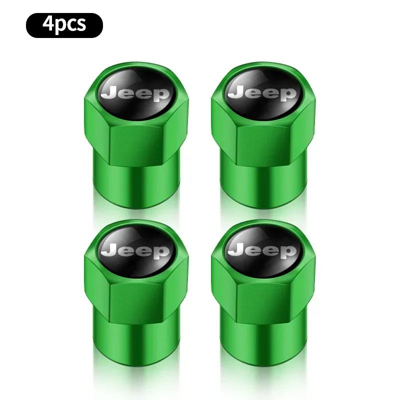 4Pcs Car Wheel Tire Valve Caps Tyre Stem Cover Bolt-In Accessories for Jeep Cherokee Patriot Liberty Wrangler JK JL Commander AKY1