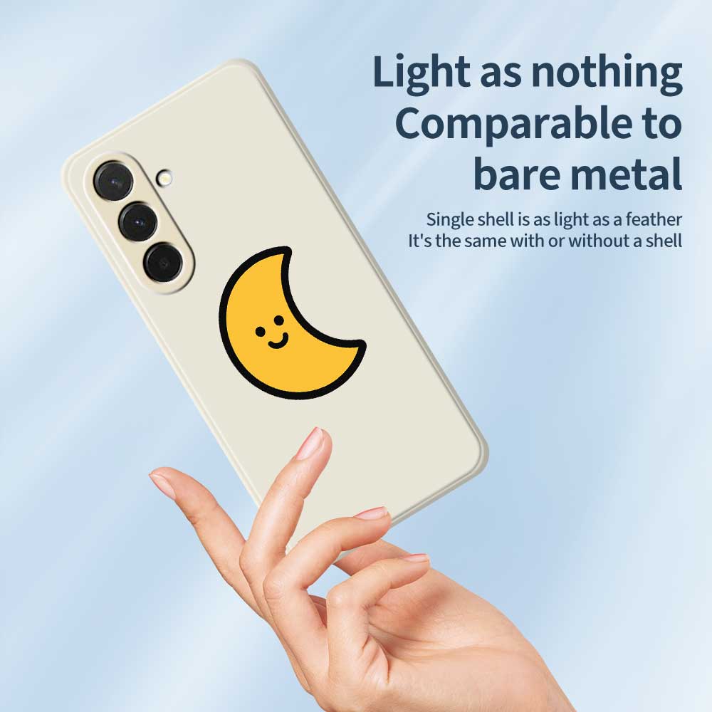 For Samsung Galaxy A36 5G Case Yellow Moon Pattern Printing Straight Edge TPU Phone Back Cover