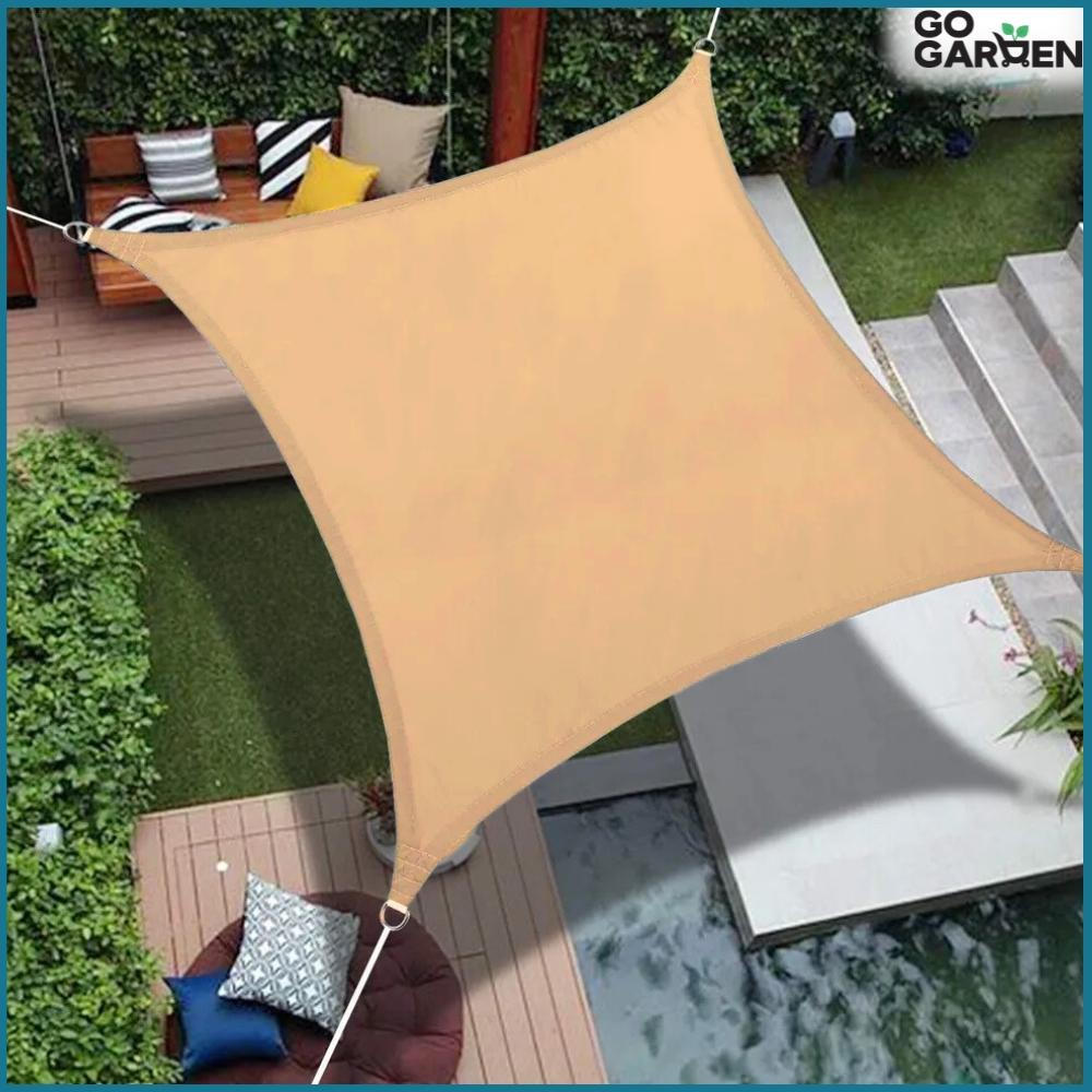 Large garden shade sail, beige, waterproof, awning, cover, 3x5 m