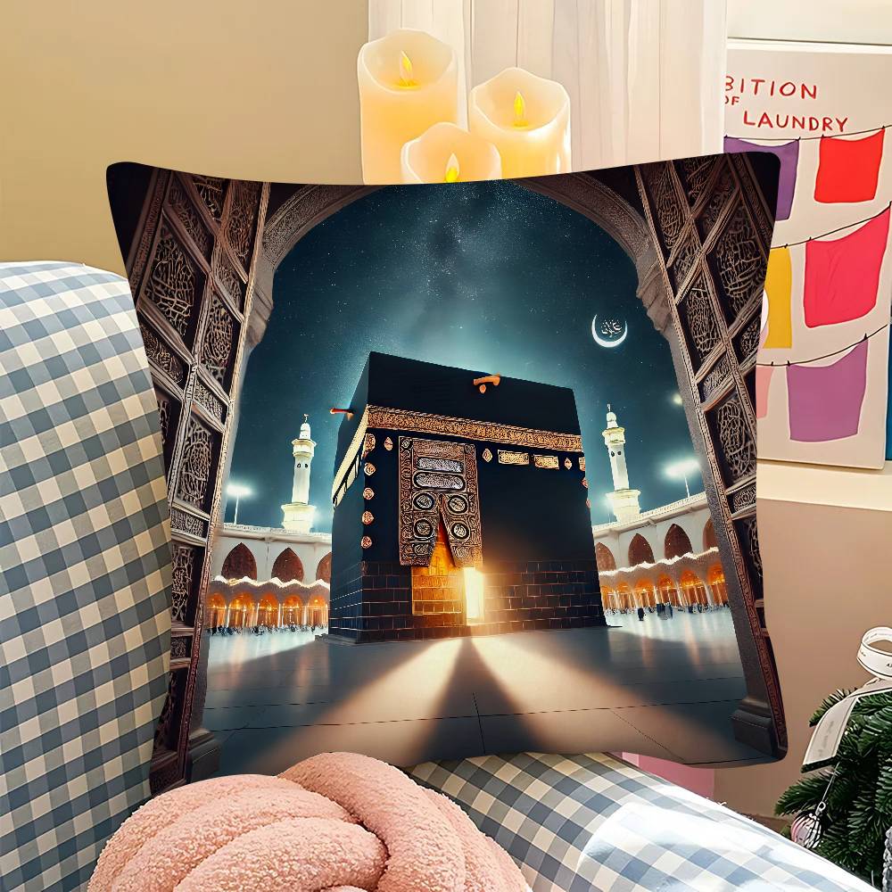 pc Arab Islam Islamic Mecca Pilgrim Pillow Case Fashion Square Pillowcase Bedroom Sofa Room Ins Decoration Leisure