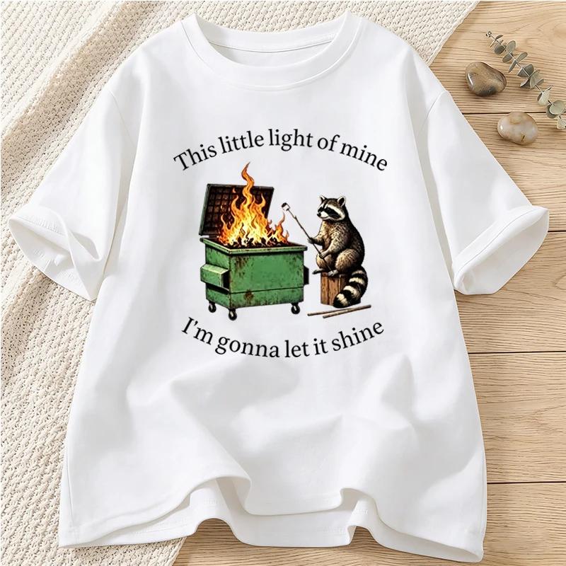 Fire Rat Graphic Print Tshirts for Women Summer Casual Fashion Streetwear Funny Tops Unisex Crew Neck Short Sleeve Tshirts