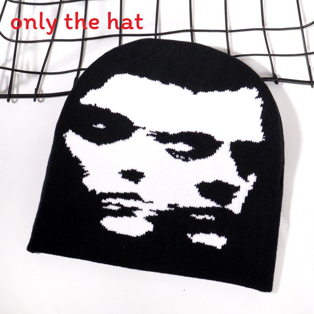 

Street Style Knit Cap For Women With Black And White Acrylic Material For Winter