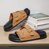 Unisex Suede Double Strap Slide Sandals with Adjustable  and Soft Insole for Casual Summer Wear