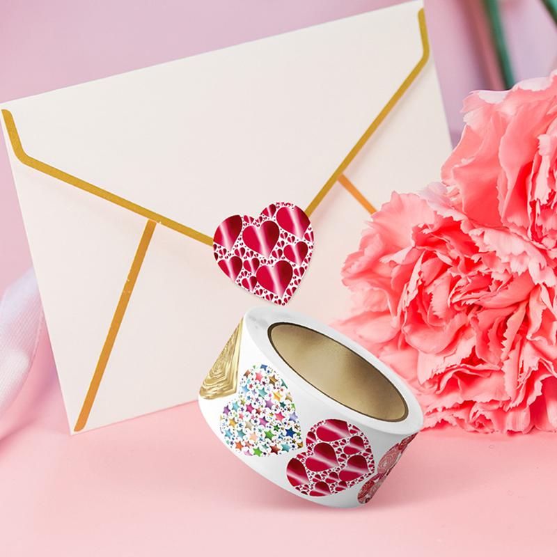 50-500Pcs 1Inch Red Heart Stickers For Valentine'S Day Baking Packaging Sticker Envelope Seals Love Decorative Stickers