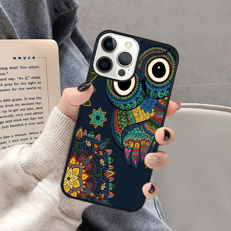 Lovely Owl Animal Diy Colorful Phone Case for iPhone 17 Air 16 16e 15 Plus for Apple 13 11 12 14 Pro Max Cover Coque