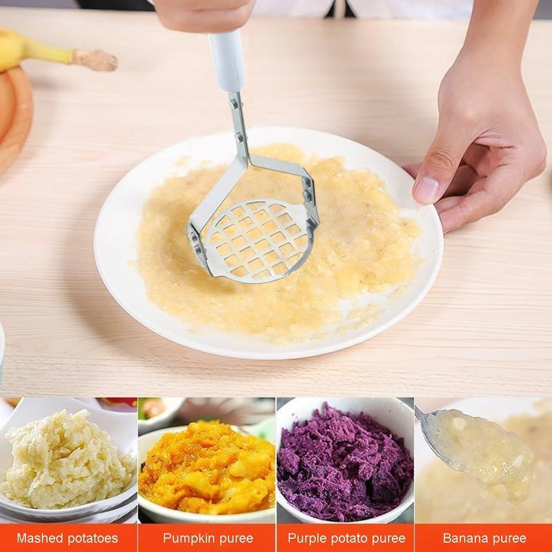 Ruční mačkadlo na brambory Melon Ovocné pyré Nerezový pěchovací talíř Brambory Zeleninový lis Drtič Kuchyňské pomůcky