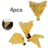 4pcs Furniture Legs Basic Heavy Duty Triangle Top Plate Feet for Sofa Bed Couches Dresser Cabinet with Rubber Floor Protectors