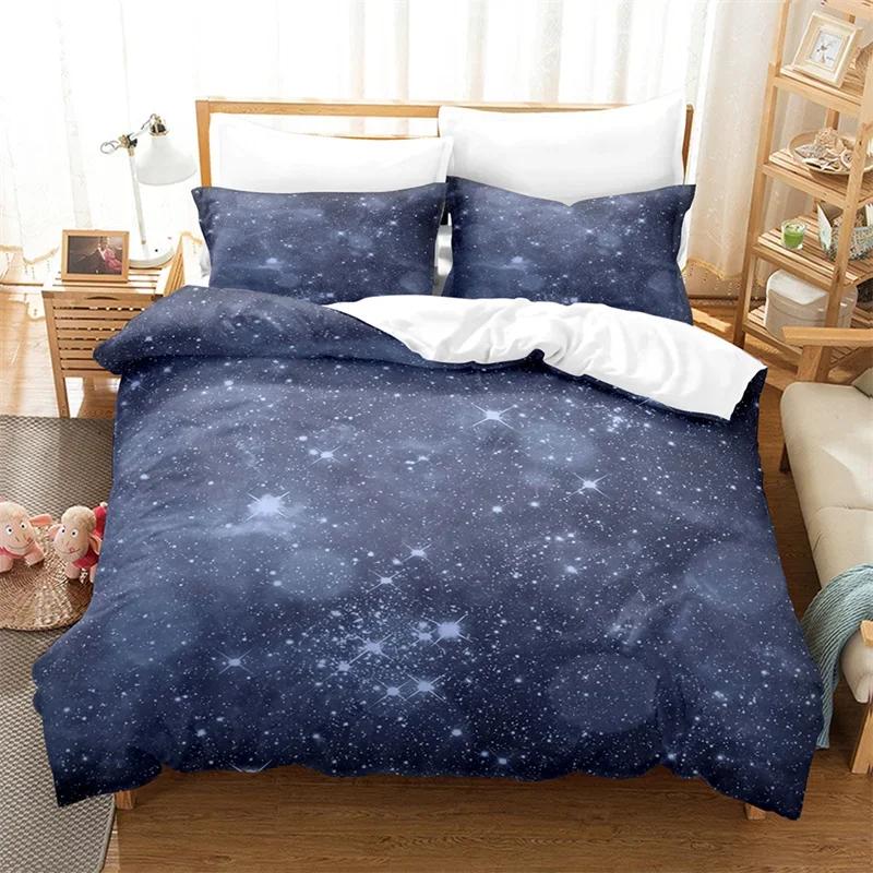 Starry Sky Duvet Cover Boundless Abstract Galaxy Bedding Set Microfiber Space Universe Star Quilt Cover Twin Queen For Kids Teen